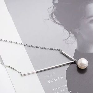 Women’s Korean Brand Silver Pearl Necklace
